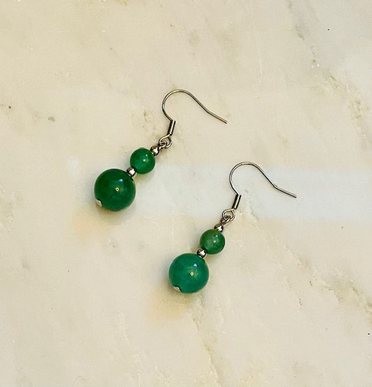 Green Aventurine Natural Gemstone Earrings